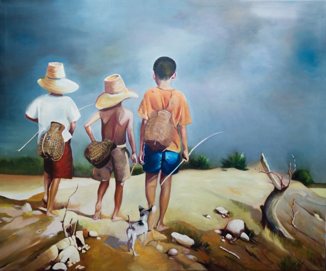 Tranh Sơn Dầu Ba Cậu Bé